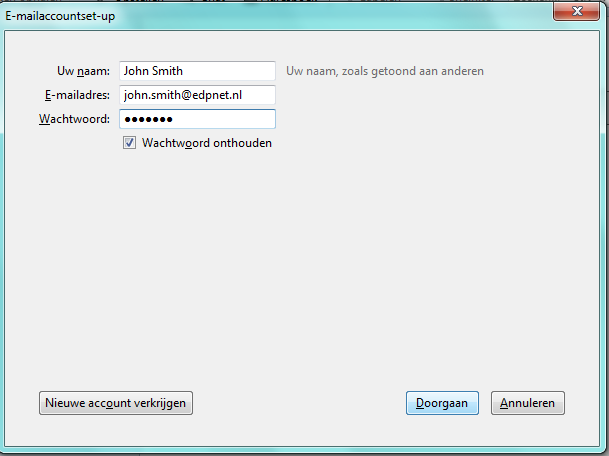 Hoe stel ik Mozilla Thunderbird in voor mijn edpnet e-mailadres