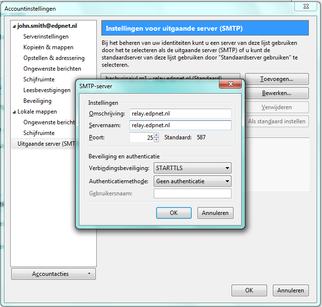 Hoe stel ik Mozilla Thunderbird in voor mijn edpnet e-mailadres