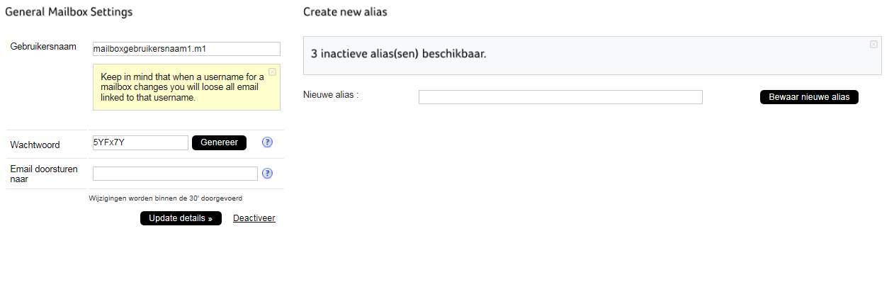 Hoe activeer ik een nieuwe mailbox en een nieuw e-mailadres